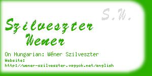 szilveszter wener business card