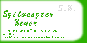 szilveszter wener business card